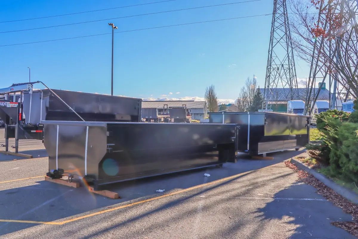 Roll-off dumpster ready for waste disposal at job site for 4 Yard Dumpster Rental in Douglass Hills